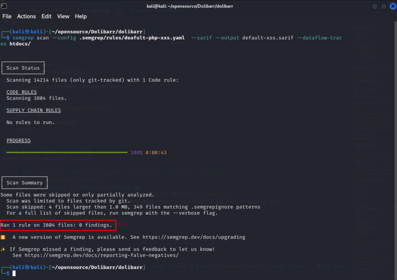 Output of predefined rule