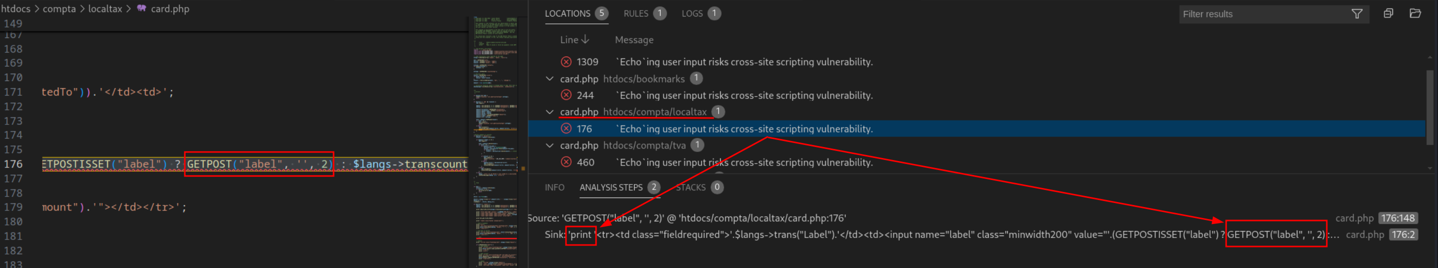 Analyse the results of the custom rule using SARIF Viewer